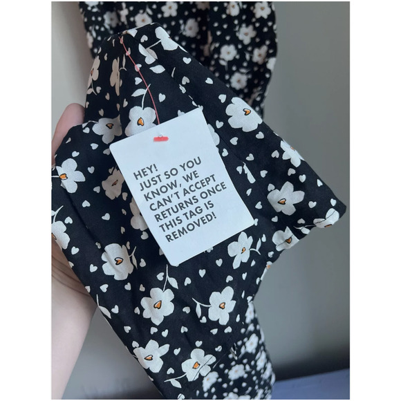 ASOS DESIGN puff sleeve ruched bust Midi split dress in floral and heart Size 4 - Picture 10 of 10